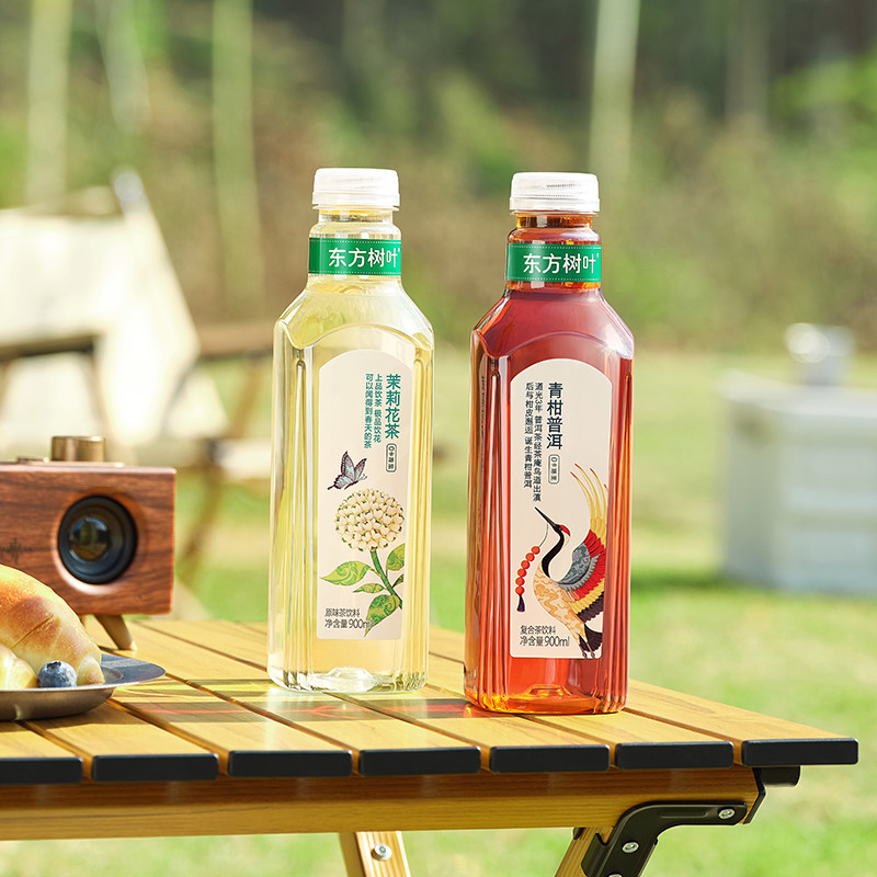 农夫山泉东方树叶无糖茶饮料茉莉青柑普洱乌龙茶900ml*12瓶