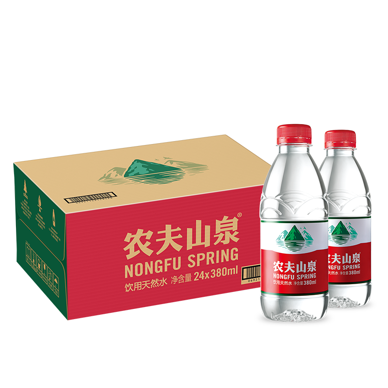 【农夫山泉官方旗舰店】农夫山泉饮用水天然水红盖水380ml*24整箱 - 图3