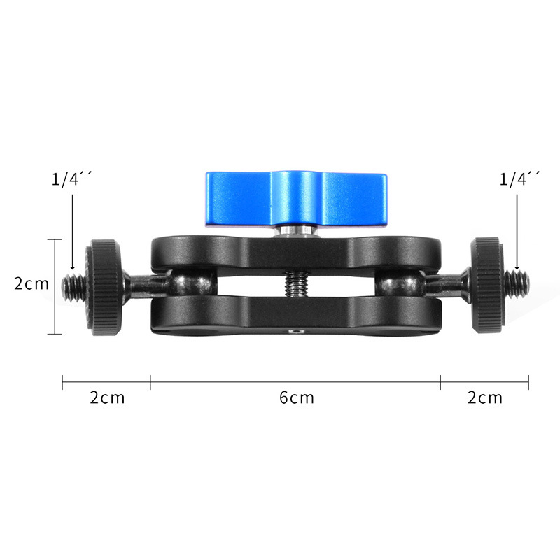 单反相机魔术手臂万向支架监视器支架怪手热靴球头1/4小怪手 双球 - 图0