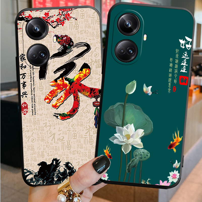 适用realme真我10pro+手机壳RMX3687可爱潮男插画软胶硅胶中国风 - 图2