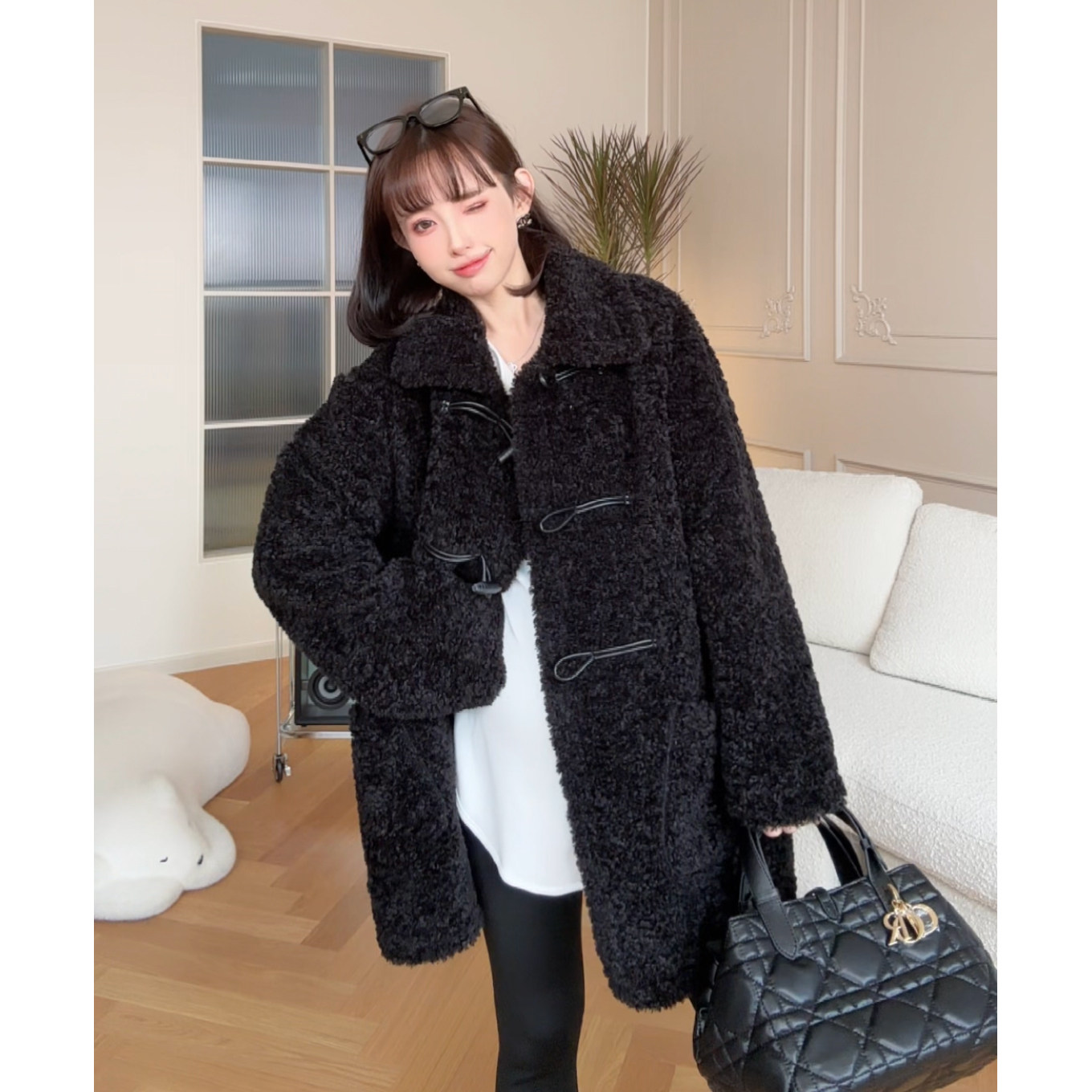 【布朗托卡】娜娜的孕期穿搭孕妇装秋冬2025新款卷卷毛中长款外套,淘宝优惠券,粉丝福利购,淘宝优惠卷