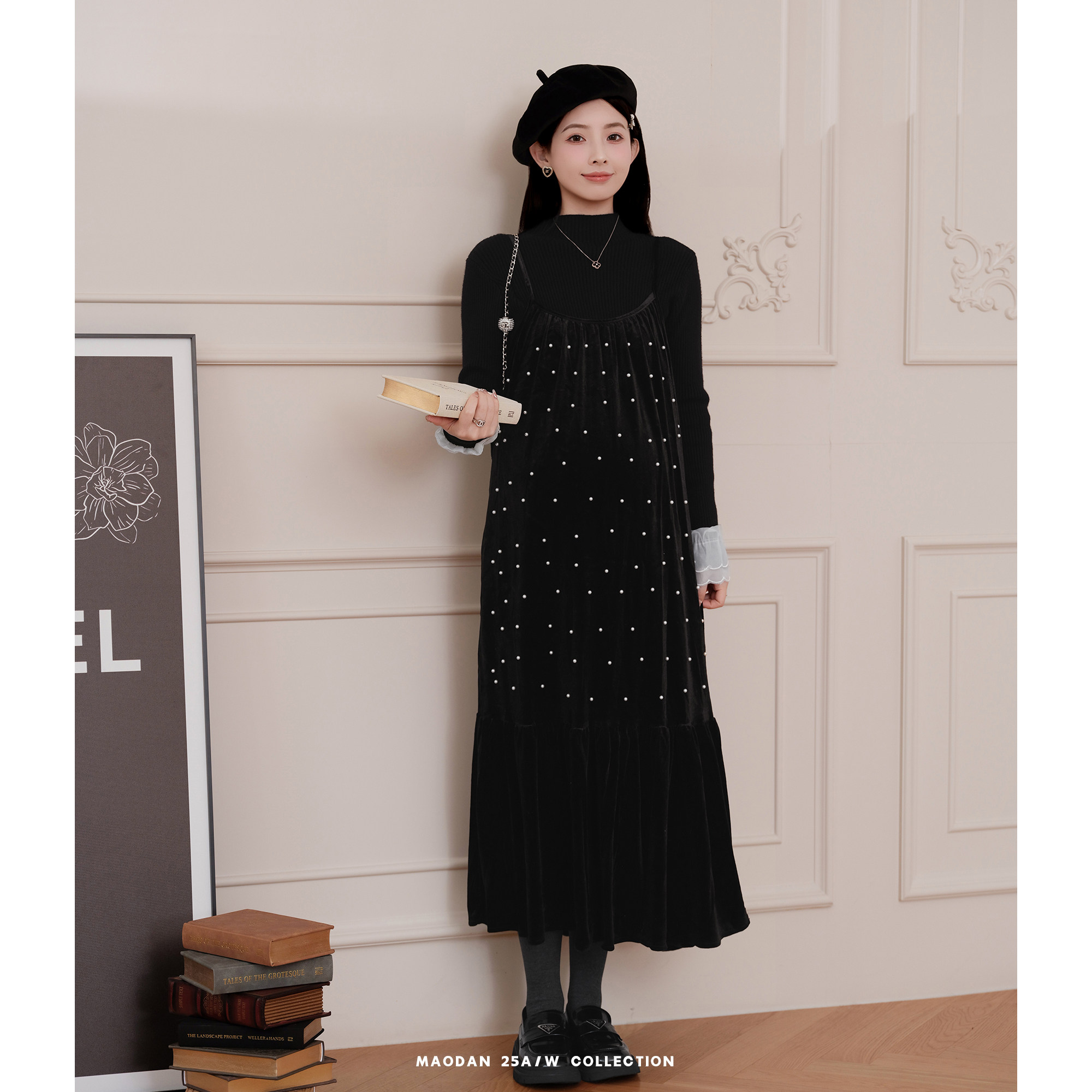 猫单【诺丁独白】娜娜的孕期穿搭孕妇装中长款外穿吊带丝绒裙套装,淘宝优惠券,粉丝福利购,淘宝优惠卷