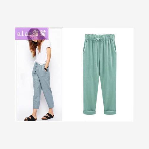 women pants plus size trouser colours elastic summer clothes - 图1