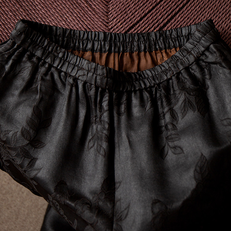 高端大用料50姆米香云纱皮子料真丝阔腿裤女桑蚕丝宽松休闲长裤春,淘宝优惠券,粉丝福利购,淘宝优惠卷