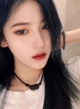 黑曜石貔貅项链女款锁骨