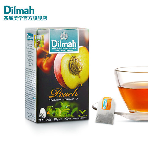 Dilmah迪尔玛F蜜桃红茶20袋茶包 水蜜桃茶包 桃子味茶包 水果茶包 - 图0