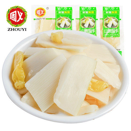 周义红油竹笋 重庆特产山椒竹笋休闲零食小吃小包装500g散装 - 图0