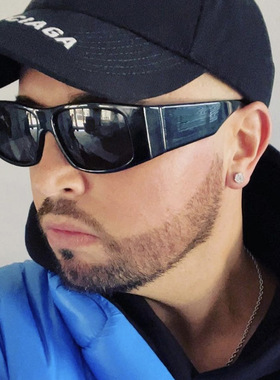 街拍网红个性太阳眼镜金卡戴珊同款方形太阳镜欧美时尚凹造型墨镜