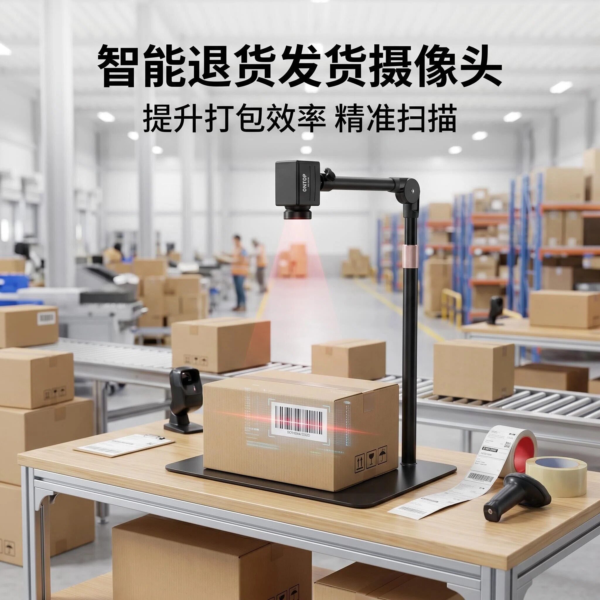 4K电商专用监控发货摄像头退货录像快递USB电脑干洗店专用拍照头