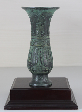 青铜父庚觯典雅摆件创意插花