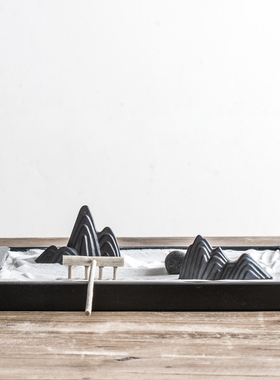 陶瓷复古风小茶宠文房笔架假山