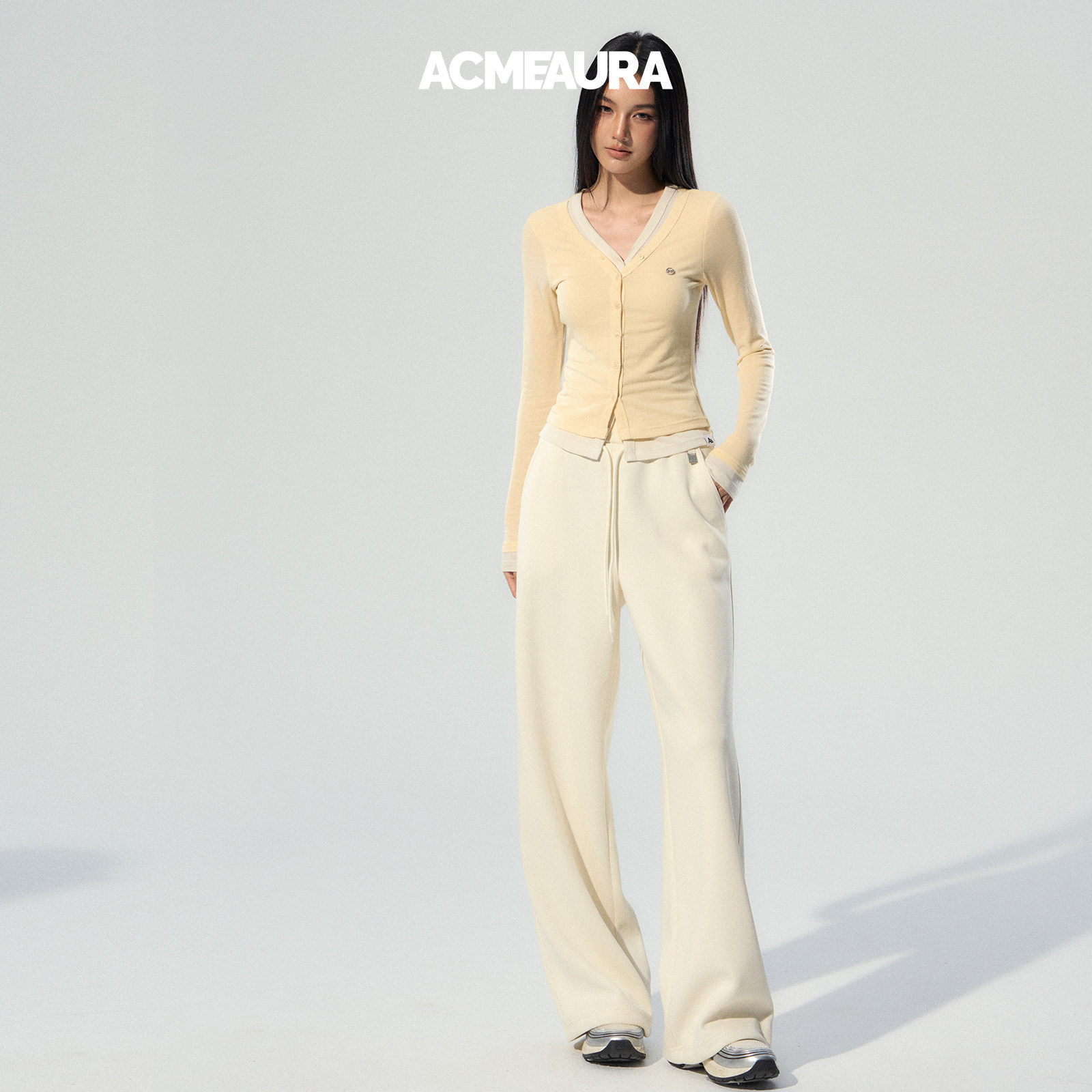 ACMEAURA白色直筒裤女2025新款秋卫裤宽松休闲裤宽松慵懒风裤子女,淘宝优惠券,粉丝福利购,淘宝优惠卷