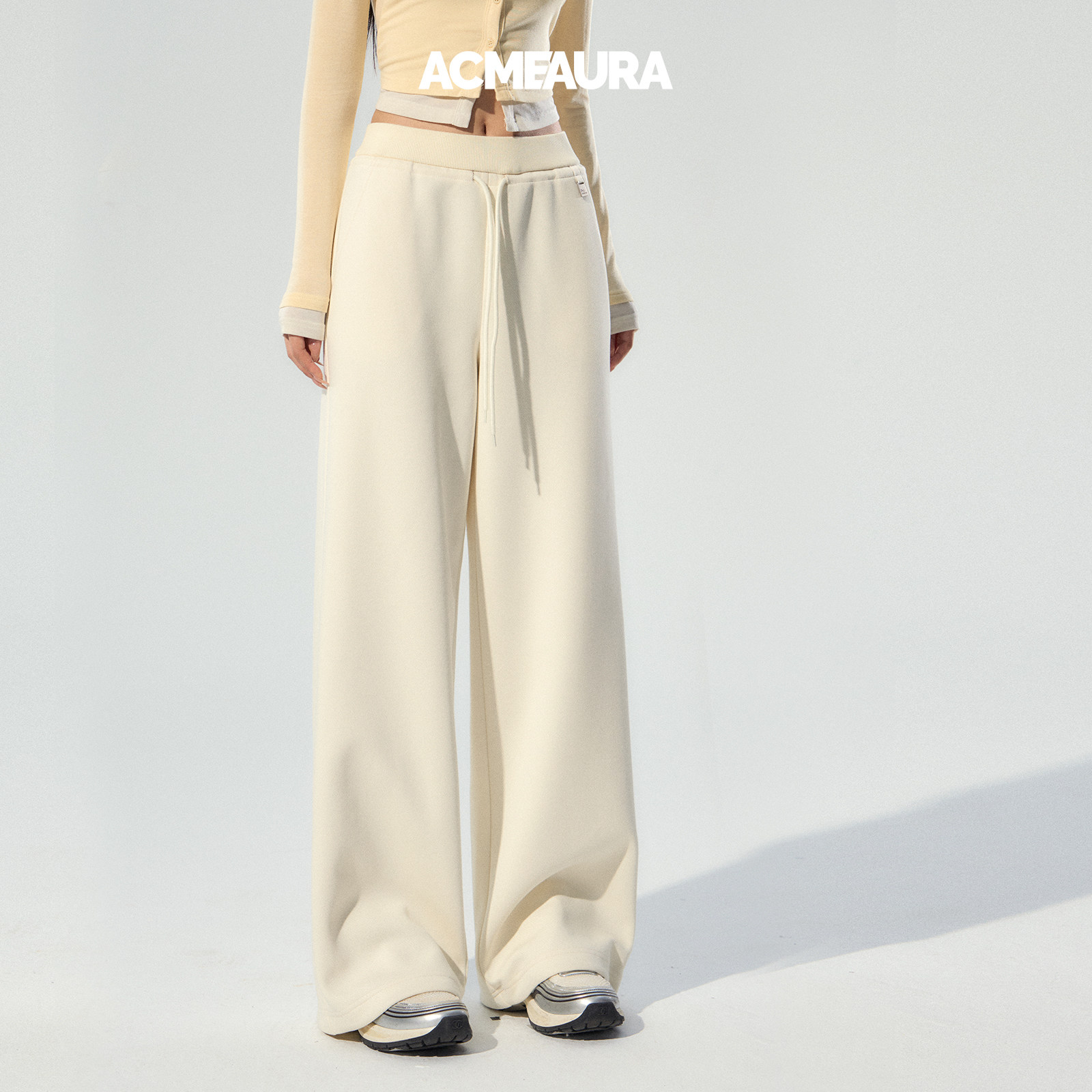 ACMEAURA白色直筒裤女2025新款秋卫裤宽松休闲裤宽松慵懒风裤子女,淘宝优惠券,粉丝福利购,淘宝优惠卷