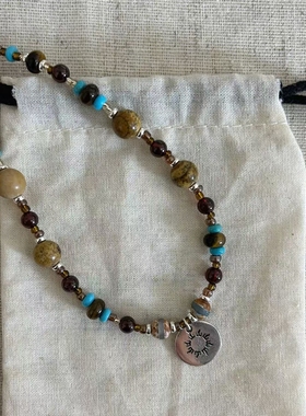 吊坠925银 JIUJIU【烈日暖阳】天然水晶原创通勤百搭藏风项链