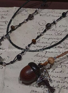 吊坠925银 JIUJIU【可打开多功能松果毛衣链】手工时尚百搭复古01