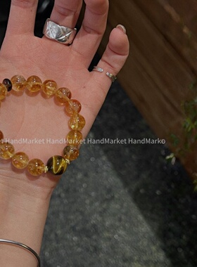 925银手链 JIUJIU【金光灿灿】通勤百搭简约手串装饰品0221