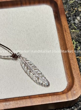 吊坠925银 【羽毛毛衣链】气质百搭轻奢设计感简约1209