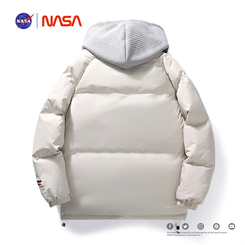 NASA联名棉服男款冬季潮牌青少年高中学生棉衣羽绒服外套加厚棉袄-图0