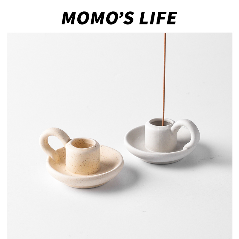 创意迷你陶瓷香薰炉禅意小摆件家居茶室茶桌面家用线香炉香插香座 - 图1