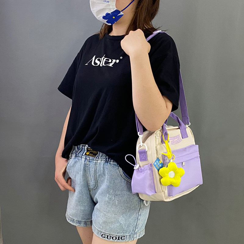 夏季布包包轻便单肩斜挎包小背包2024新款便当包小号双肩包手提女,淘宝优惠券,粉丝福利购,淘宝优惠卷