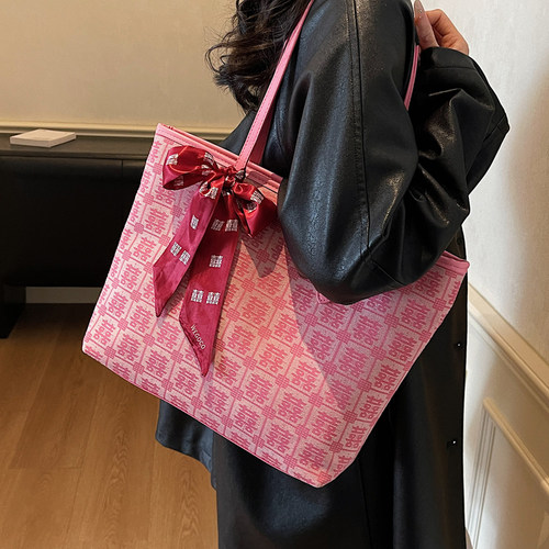 2025新款结婚喜字包包红色大容量手提包新中式喜婆婆妈妈伴手礼袋 - 图3