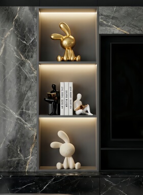 【意式奢华黑金】电视柜摆件套组