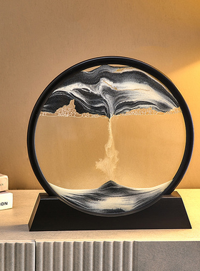 办公室桌面解压摆件创意轻奢艺B术客厅流沙画沙漏装饰品生日礼物