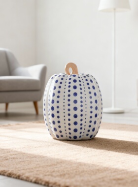 日式波点南瓜陶瓷摆件客厅茶几