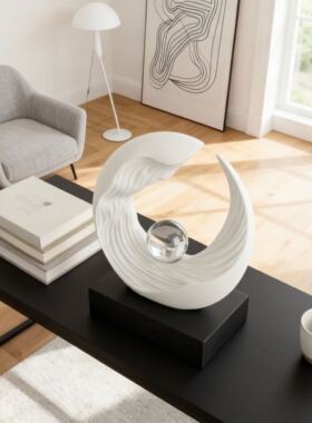 创意轻奢陶瓷海浪摆件客厅