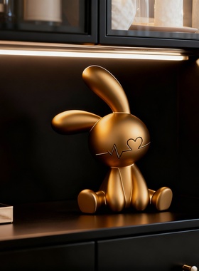 轻奢高级感坐姿兔子装饰摆件