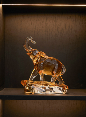 轻奢纳福吉象透明亚克力摆件