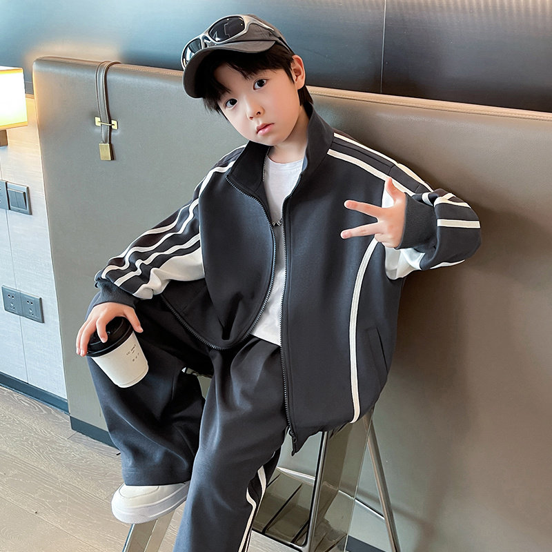 男童春装运动套装2026新款儿童痞帅外套两件套春秋款中大童春季潮,淘宝优惠券,粉丝福利购,淘宝优惠卷