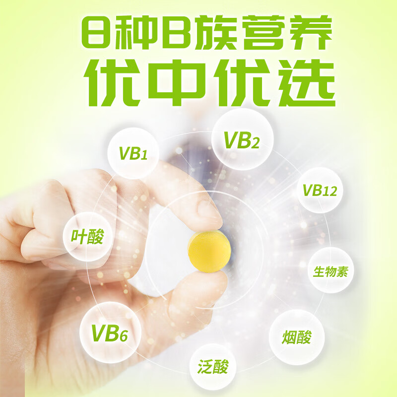 康恩贝B族维生素vb男女b1b6b2b12多种维B咀嚼片正品保健品旗舰店 - 图1