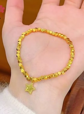 小红书同款超闪蹦迪珠手链女款轻奢转运珠镭射星星手串复古手饰品