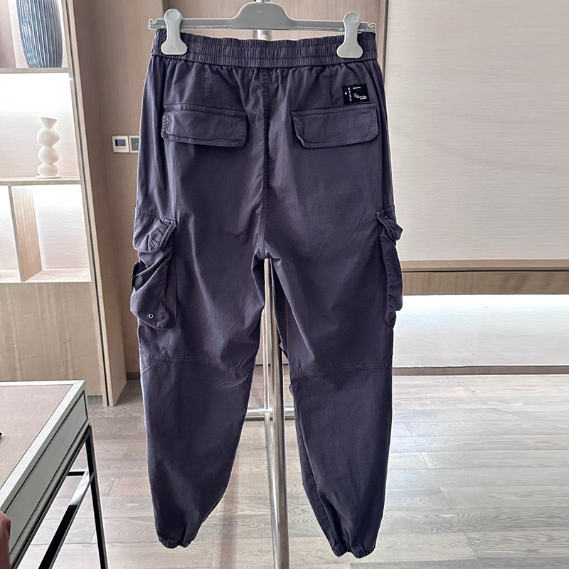 高定STSTONE夏季薄基础款多口袋纯色工装裤宽松休闲长裤ins pants-图1