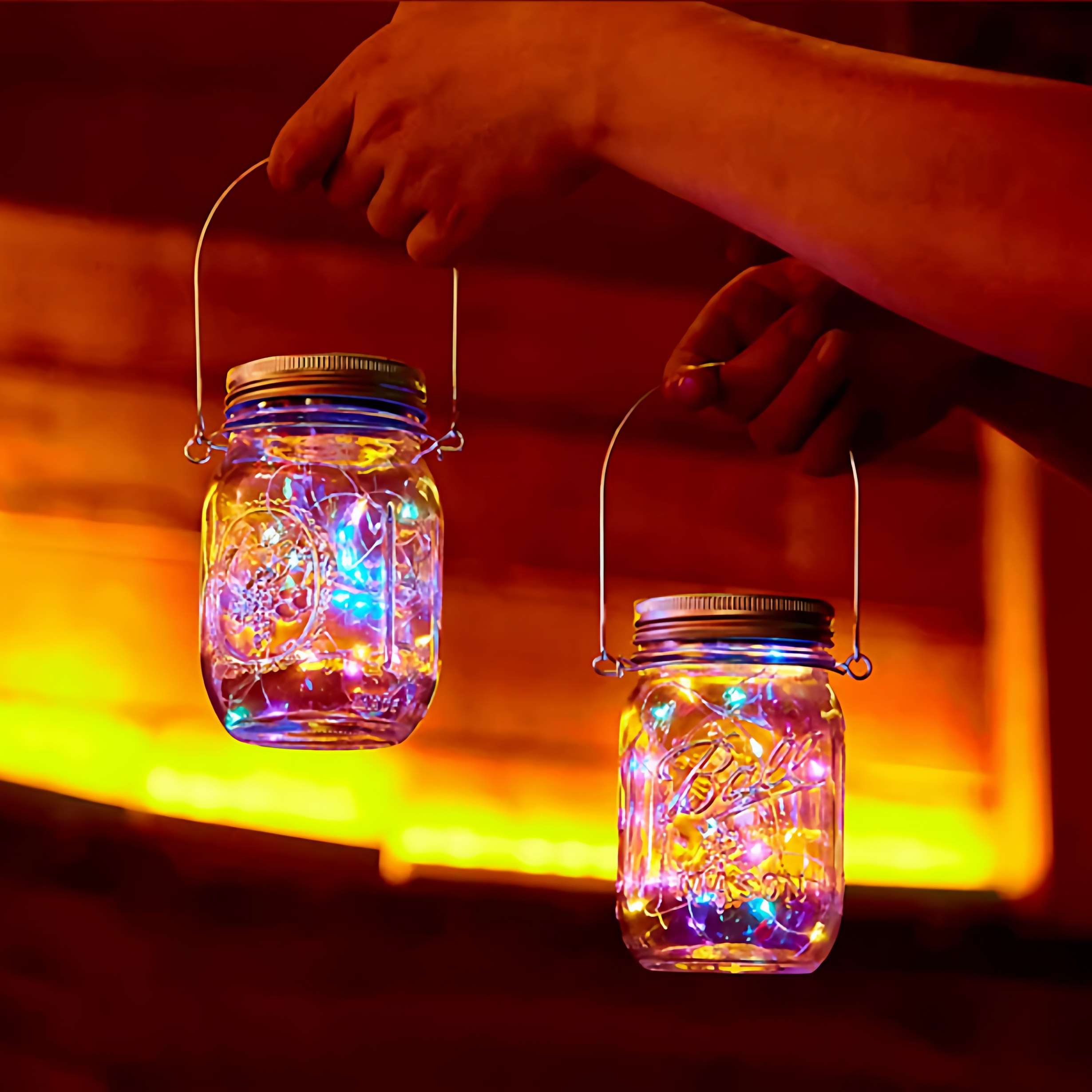 太阳能梅森罐灯led灯串星空童话萤火虫仙女玻璃瓶灯庭院草坪灯饰,淘宝优惠券,粉丝福利购,淘宝优惠卷