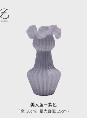 中古芬顿玻璃花瓶高花瓶值摆件ins风客餐厅颜插花高级感装饰品