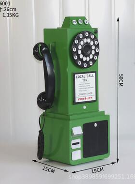 复古网红老式挂墙电话机模型铁艺打卡背景店铺酒吧装饰品创意摆件