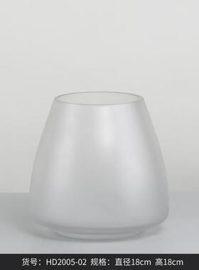 现代简约西家居创意磨砂博玻璃花瓶摆件烛台客厅软装玄关装饰品