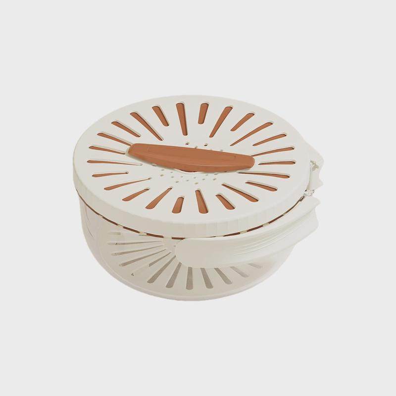 果蔬沥水篮子带折叠手柄双层水果洗菜篮户外野餐大容量收纳盒,淘宝优惠券,粉丝福利购,淘宝优惠卷