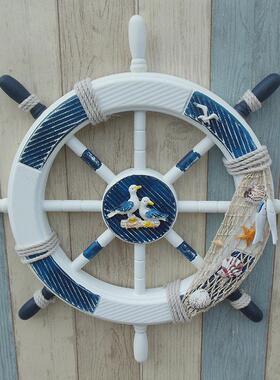 创意舵手家居装饰地中海风格45CM精美木质工艺品船舵