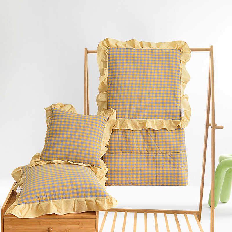 新款法式大花边抱枕被子二一全棉色织水洗棉午睡毯子可折叠枕头,淘宝优惠券,粉丝福利购,淘宝优惠卷