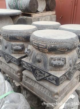 空心柱墩子厂家现货供应青石防古雕花石鼓雕花石雕包边石柱脚石