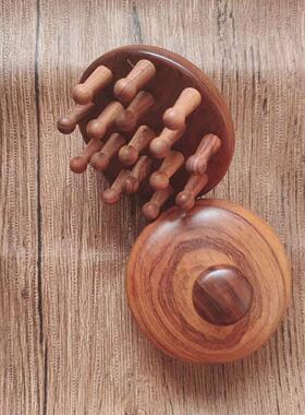 檀木洗头按摩梳木质按摩齿经络头皮多头部梳头按摩方便携带