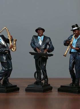 复古简约音乐乐队人物客厅家居装饰品创意电视柜酒柜抽象工艺摆件