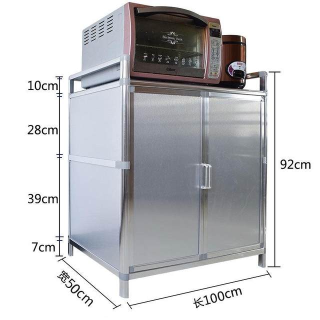 Multi-layer stainless steel cabinet storage cabinet household aluminum alloy kitchen storage cabinet living room dining side cabinet balcony cabinet