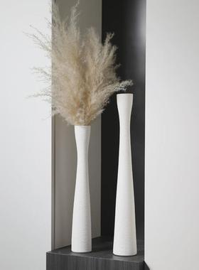 热销创意干花插花拉丝细长花瓶摆件客厅白色玄关电视柜酒柜装饰品
