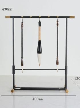 现代新中式禅意毛笔架摆件样板间创意书房办公桌书桌软装饰品摆设