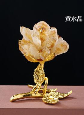 天然白水晶簇花摆件白水晶单晶体diy花树跨境家居装饰工艺品摆设