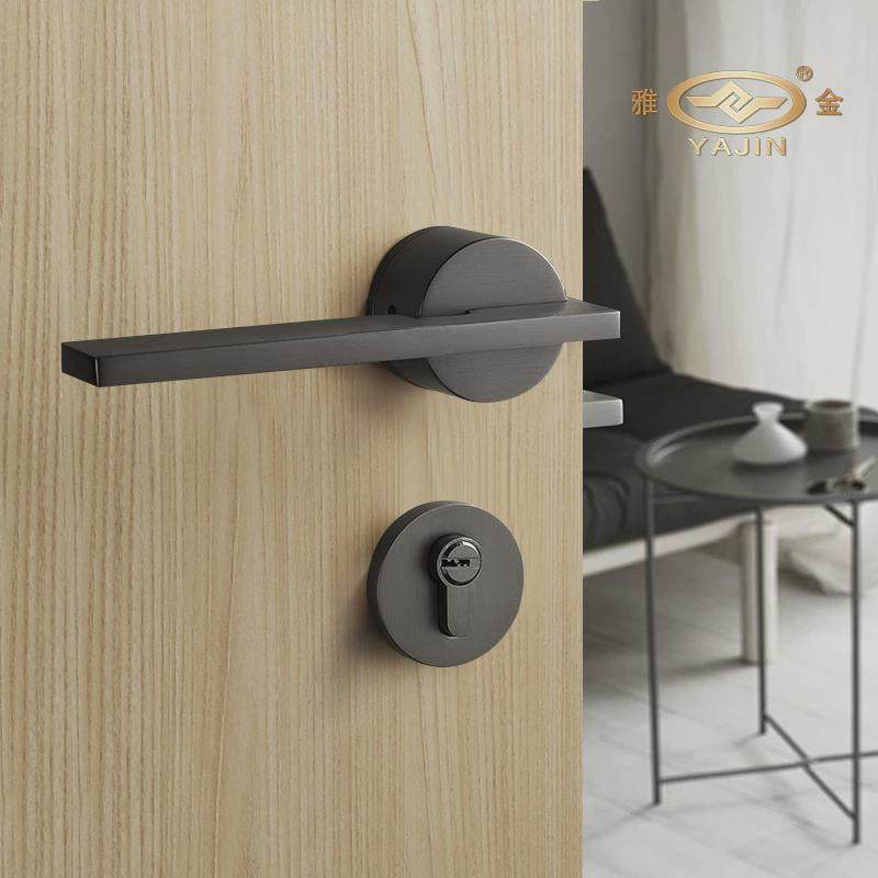 卧室分体锁房间静音黑色机械办公室房门锁执手门把手室内木门锁具,淘宝优惠券,粉丝福利购,淘宝优惠卷